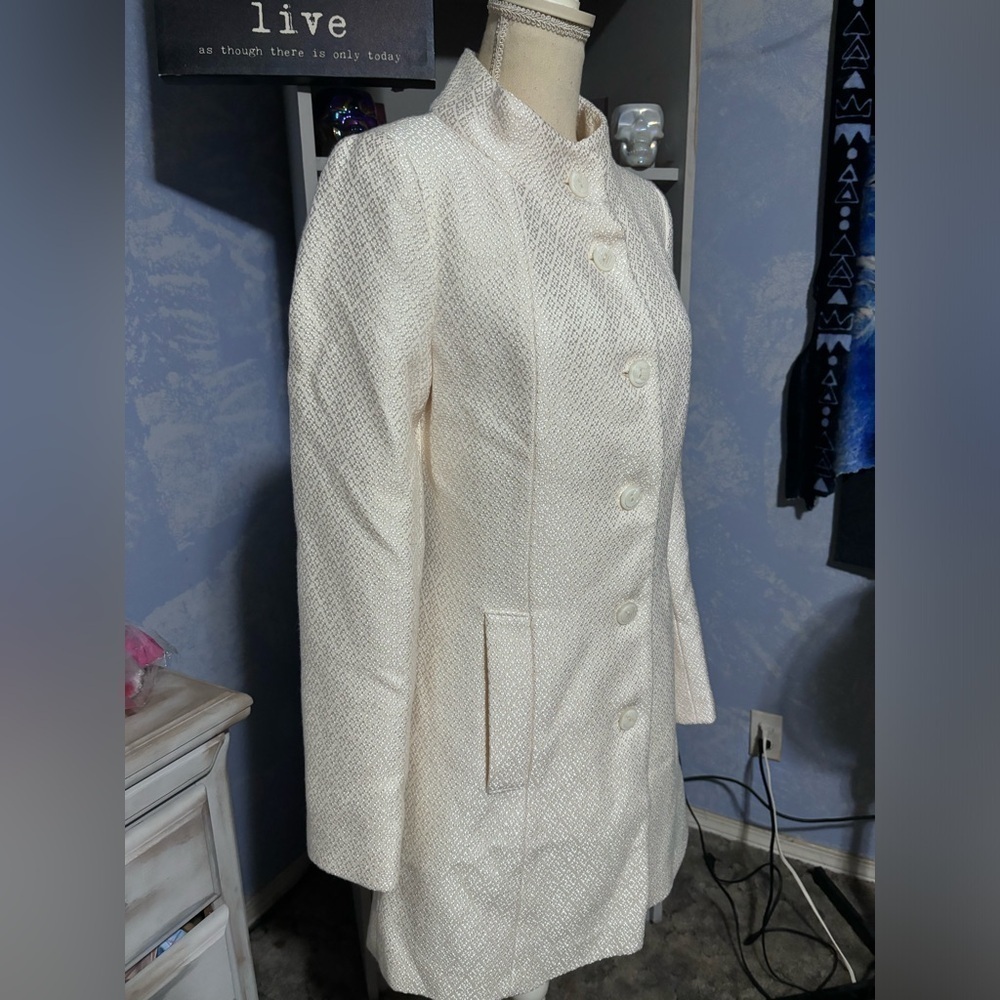 Le Chateau white wool trench coat xxs nwt - Picture 3 of 16
